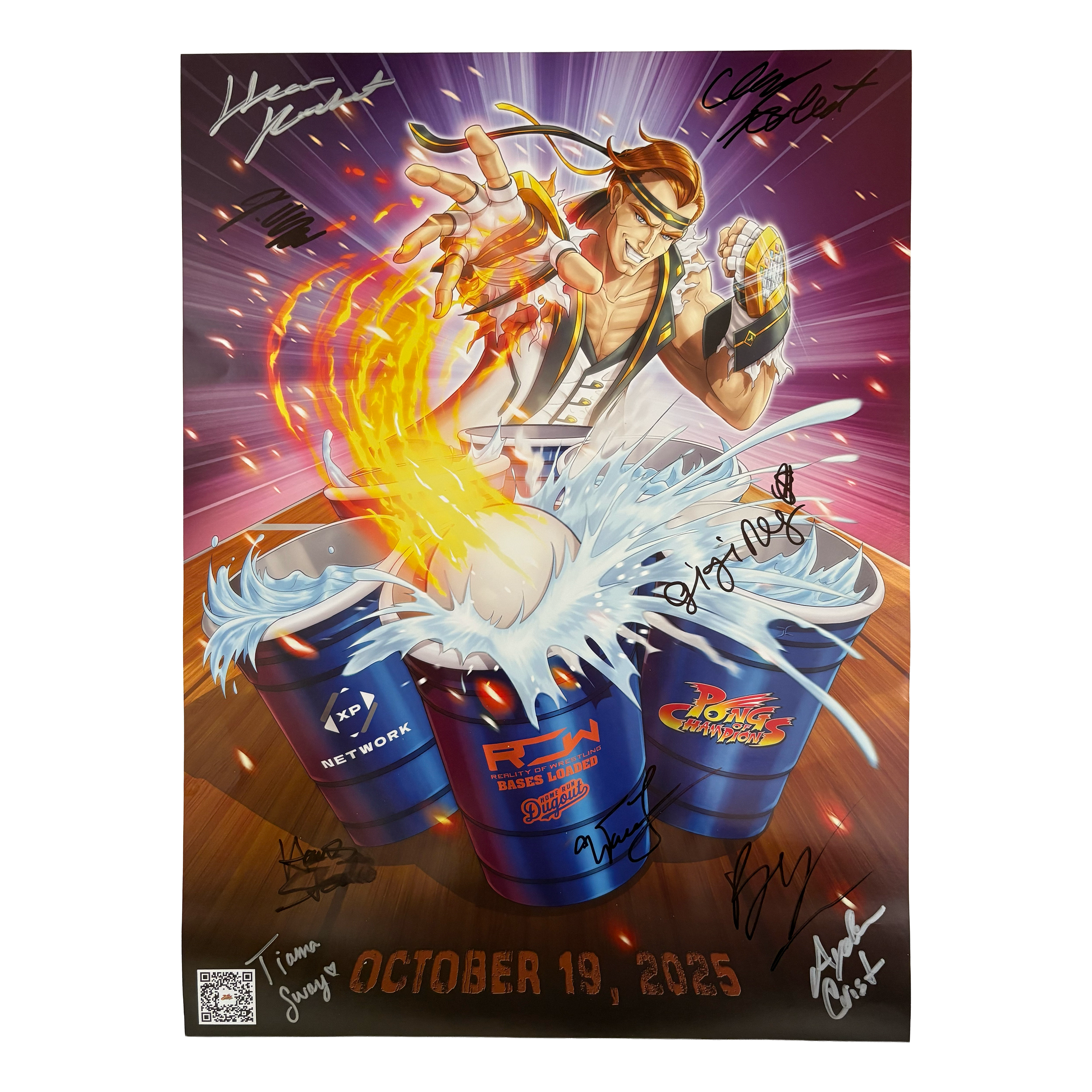 Autographed ROW Bases Loaded x XP Network 11x17 Medium Poster 2/5