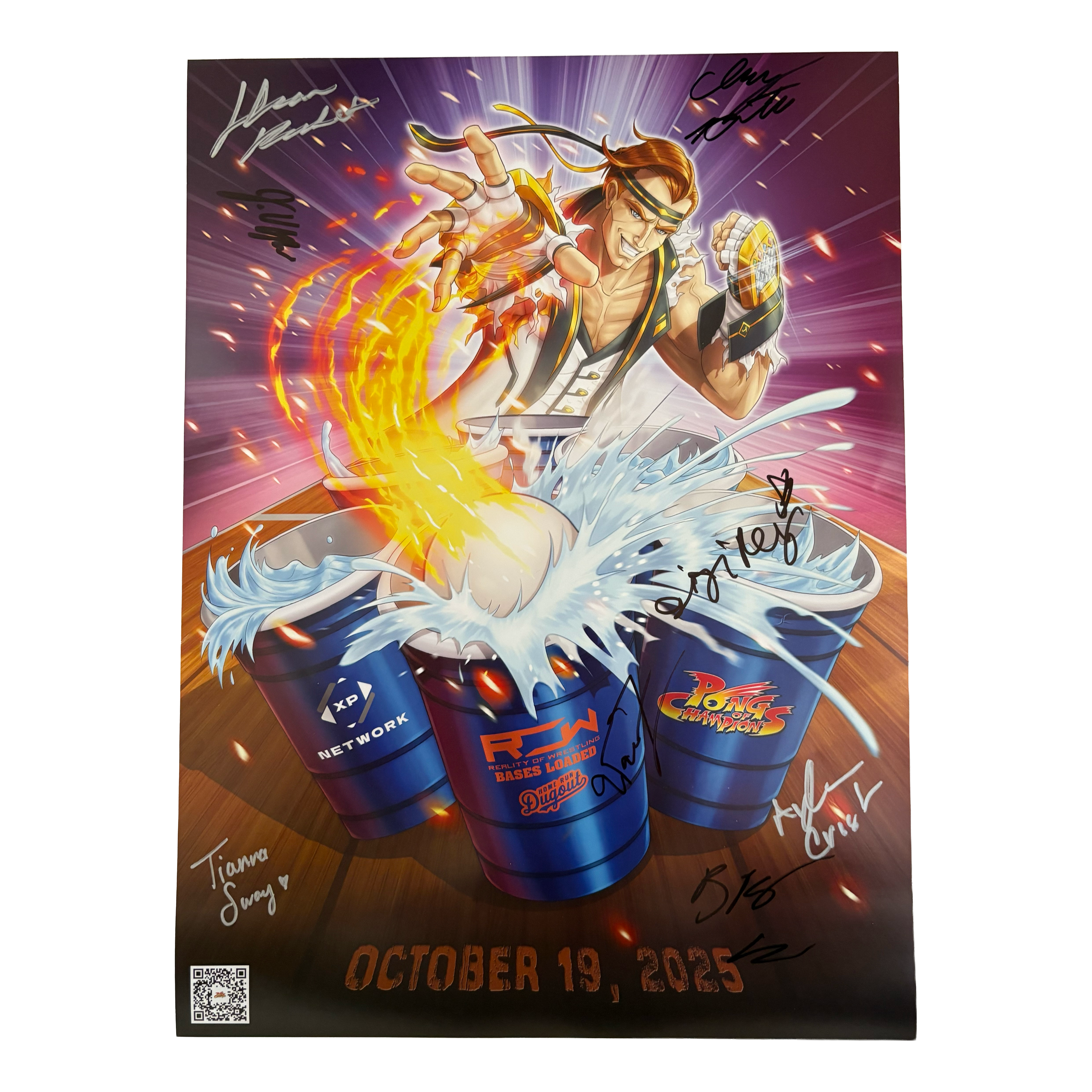 Autographed ROW Bases Loaded x XP Network 11x17 Medium Poster 5/5