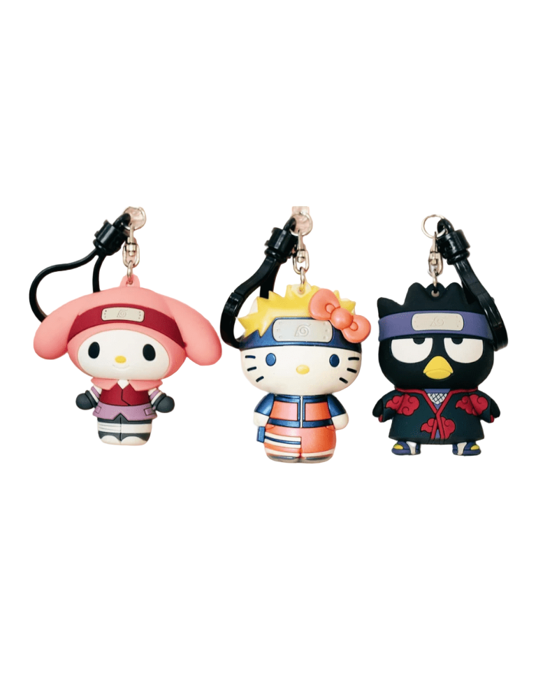 SDCC 2022 Exclusive - Hello Kitty x Naruto 3D Foam Figural Bag Clip 3-Piece Set