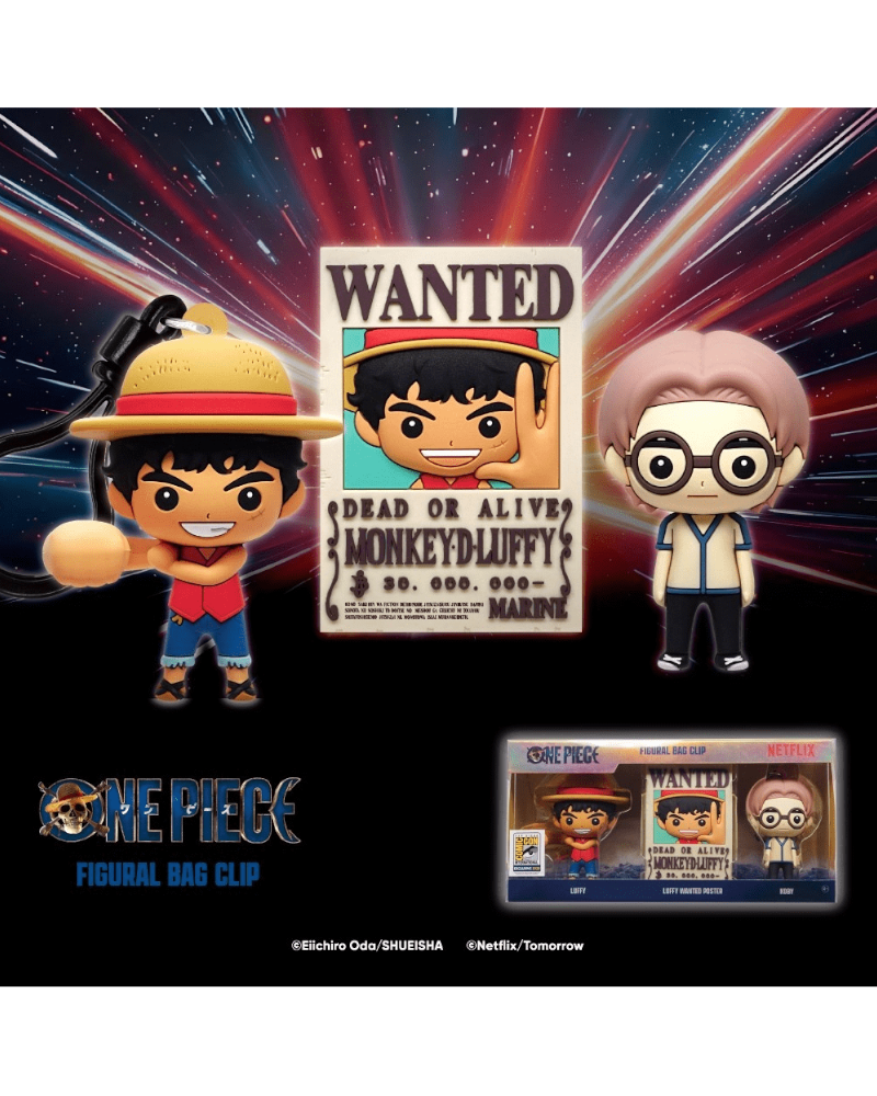 SDCC 2025 Exclusive - One Piece (Live Action) 3D Foam Bag Clip 3PC Set