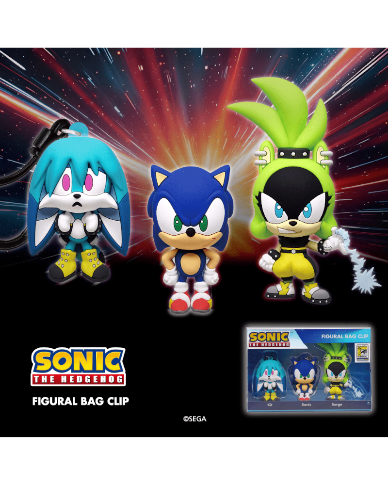 SDCC 2025 Exclusive - Sonic 3D Foam Bag Clip 3PC Set